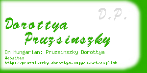 dorottya pruzsinszky business card